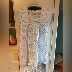 Blue Floral Smocked Dress